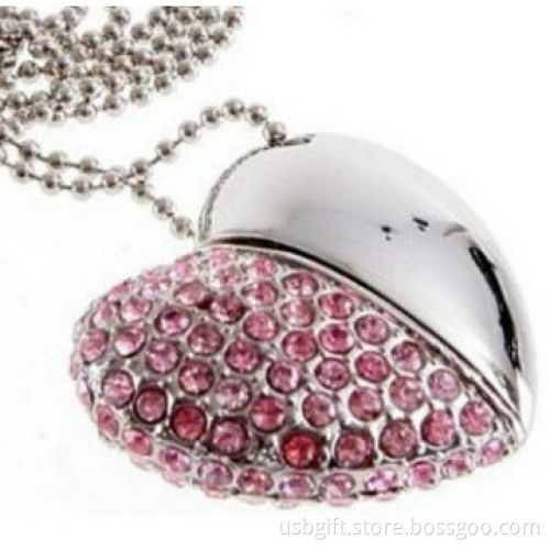Jewelry USB flash drive, Swarovski crystal heart style, 16GB